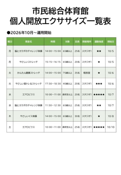 thumbnail of 202610～個人開放予定表（エクササイズ）